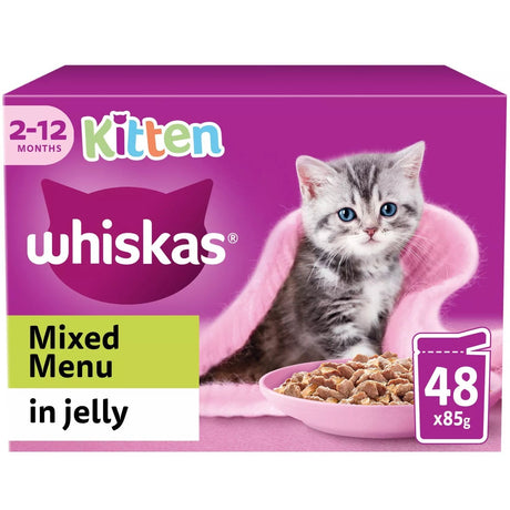 Whiskas Kitten 2 - 12 month Mixed Menu in Jelly 4x (12x85g), Whiskas,