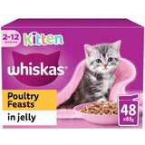 Whiskas Kitten 2 - 12 month Poultry Feasts in Jelly Pouches, Whiskas, 4x (12x85g)