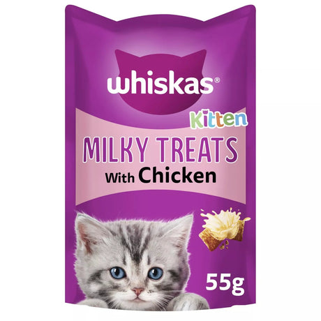 Whiskas Kitten 2 - 12 months Milky Treats Cat Biscuits 8 x 55g, Whiskas,