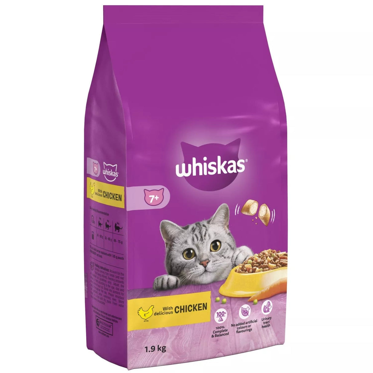 Whiskas Senior 7+ Dry Chicken Cat Food, Whiskas, 1.9 kg