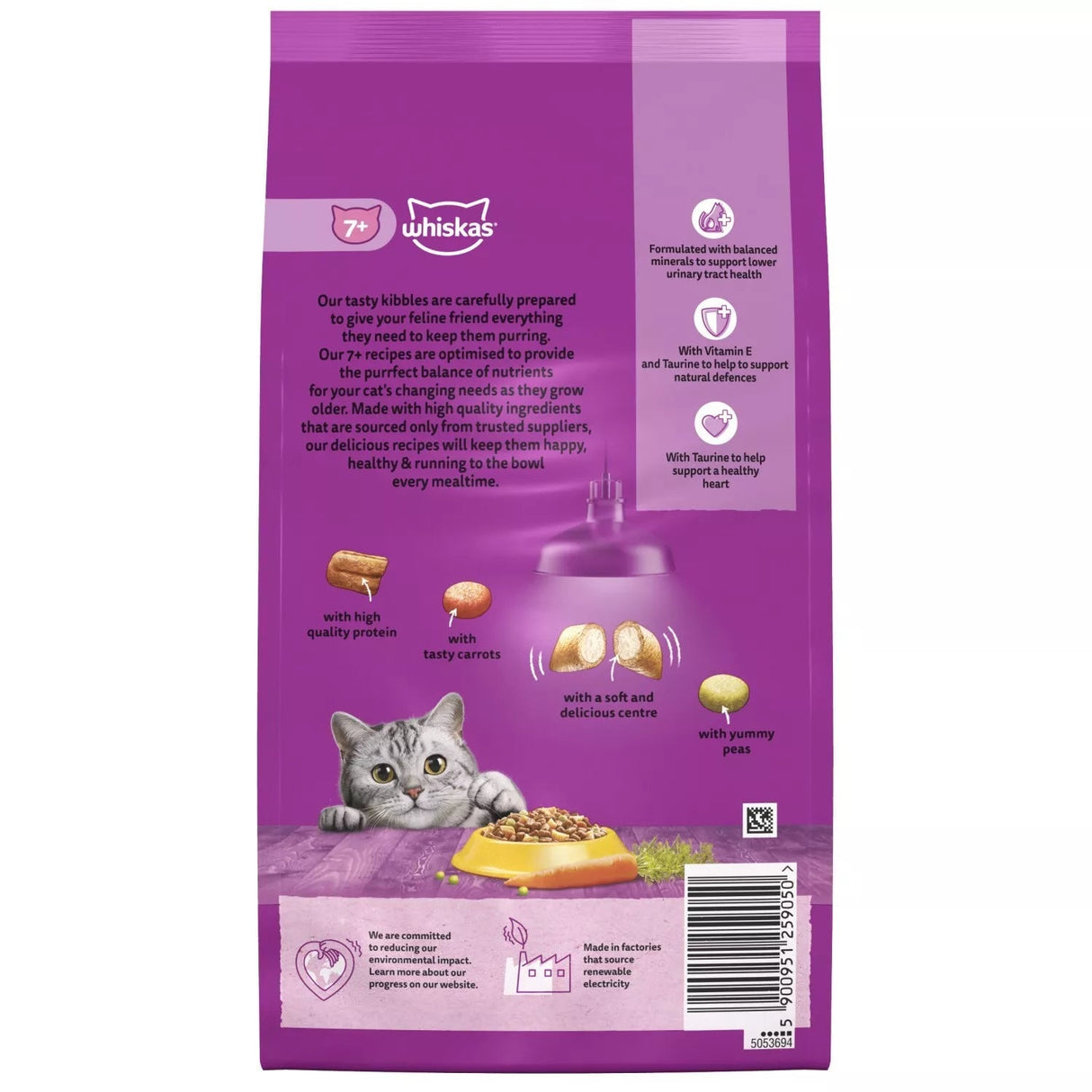 Whiskas Senior 7+ Dry Chicken Cat Food, Whiskas, 1.9 kg