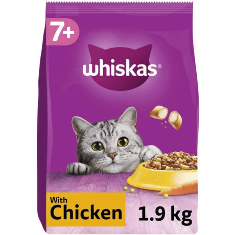 Whiskas Senior 7+ Dry with Chicken Cat Food, Whiskas, 1.9 kg