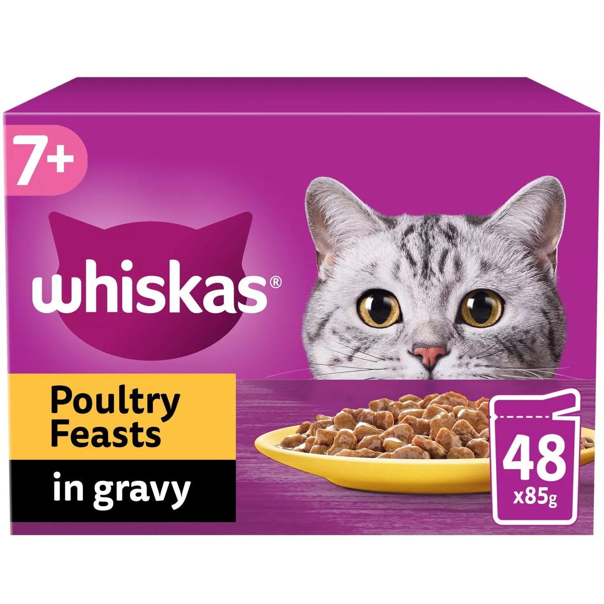 Whiskas Senior 7+ Poultry Feasts in Gravy 4x (12x85g), Whiskas,