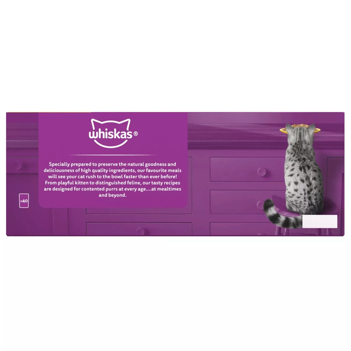 Whiskas Senior 7+ Poultry Feasts Wet Cat Food Pouches in Jelly, Whiskas, 40 x 85g