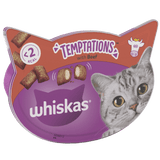 Whiskas Temptations with Beef Adult Cat Treats - 8 x 60g, Whiskas,