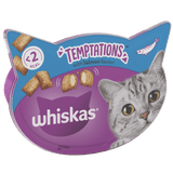 Whiskas Temptations with Salmon Adult Cat Treats - 8 x 60g, Whiskas,