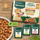 Winalot Adult Meaty Chunks in Gravy - 4x (12x100g) Pouches, Winalot,