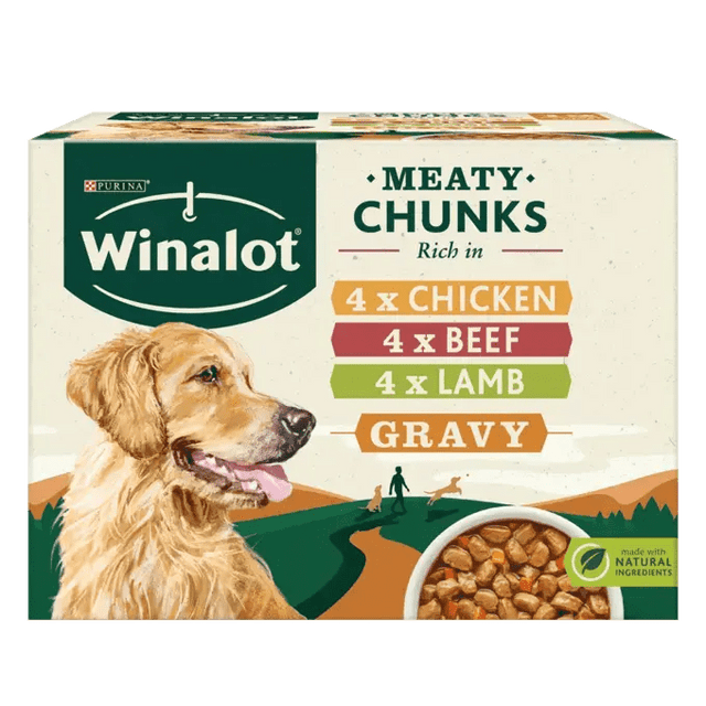 Winalot Adult Meaty Chunks in Gravy - 4x (12x100g) Pouches, Winalot,