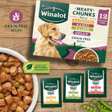 Winalot Adult Meaty Chunks Mixed in Jelly Wet Dog Food - 48 x 100g Pouches, Winalot,