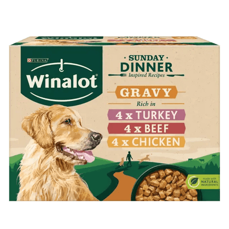 Winalot Adult Sunday Dinner in Gravy - 4x (12x100g) Pouches, Winalot,