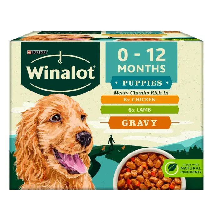 Winalot Puppy Meaty Chunks Mixed in Gravy Wet Dog Food Pouch - 48 x 100g, Winalot,