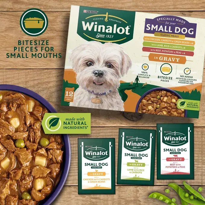 Winalot Small Dog Mixed Meals in Gravy Wet Dog Food - 48 x 100g Pouches, Winalot,