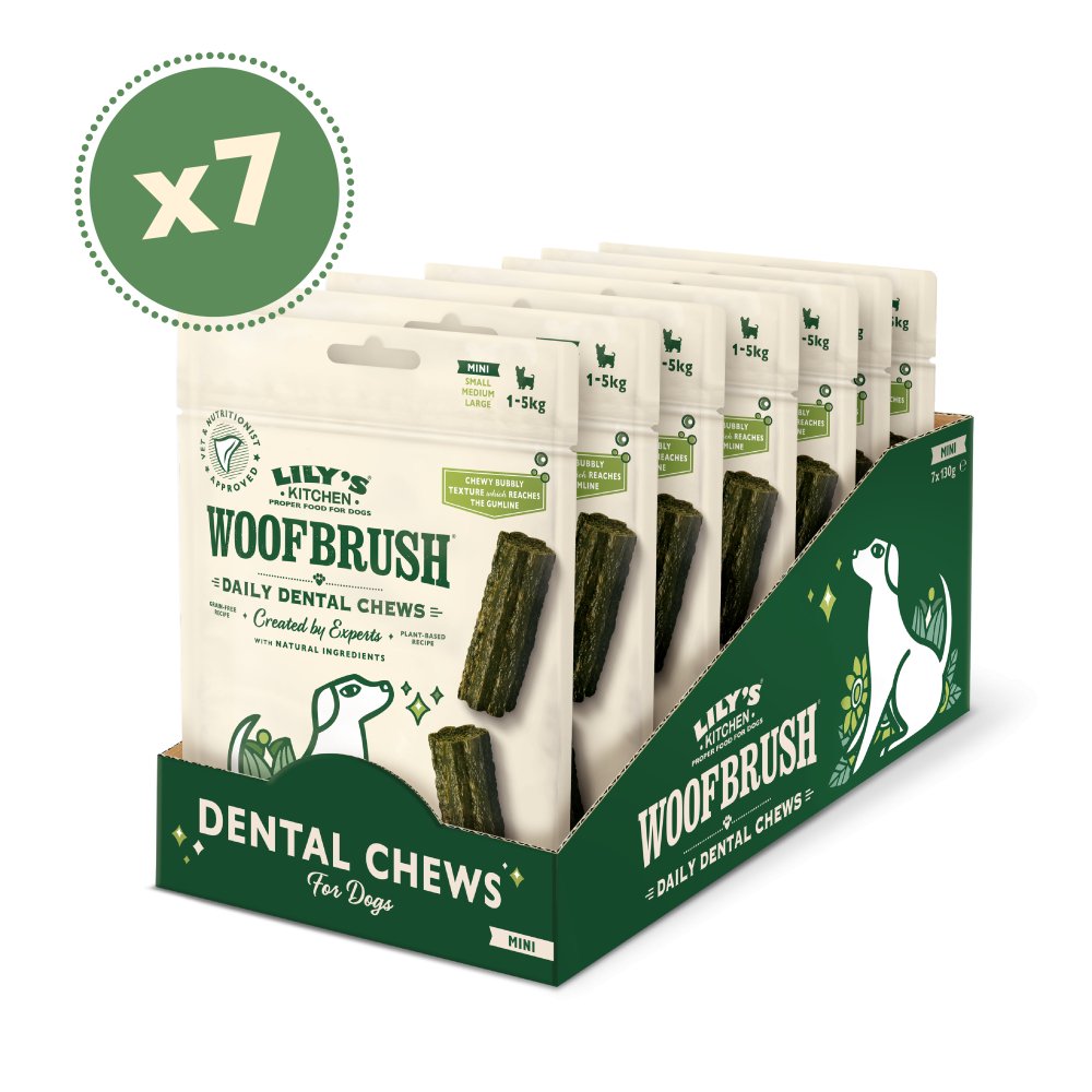 Woofbrush Dental Chew Mini Multipack 7 x 130g, Lily's Kitchen,