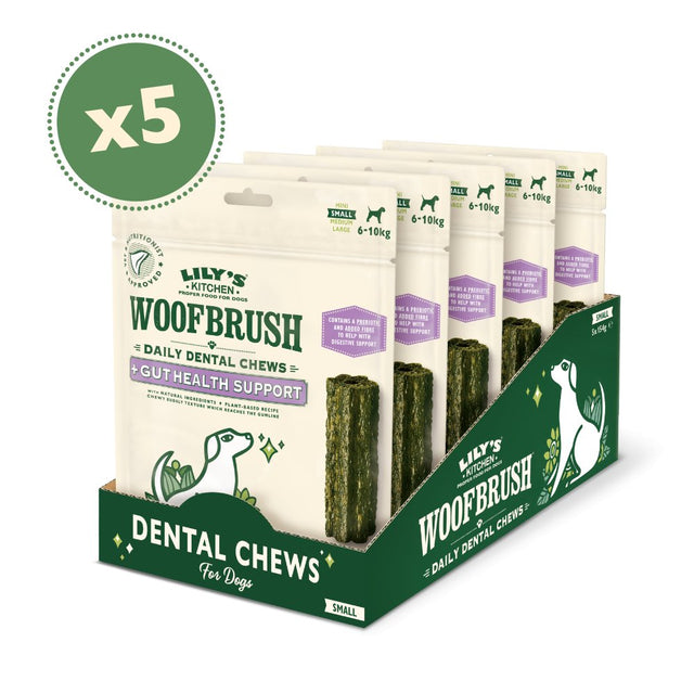 Woofbrush Small Dog Gut Health Dental Chew - 5 x Multipacks, Lily's Kitchen,