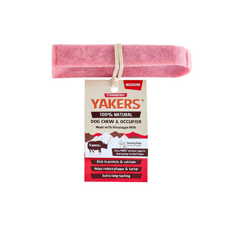 YAKERS Strawberry Dog Chew, Yakers, Medium