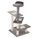 100 cm Cat Tree for Indoor Cats Kitten Scratch Scratching Post Climbing Tower Activity Centre Grey, PawHut,