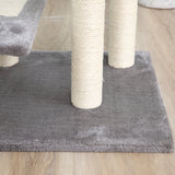 100 cm Cat Tree for Indoor Cats Kitten Scratch Scratching Post Climbing Tower Activity Centre Grey, PawHut,