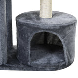 100cm Cat Tree for Indoor Cats, Cat Tower Condo for Kittens with Cat House Sisal Scratching Posts, Hanging Ball Toys, Perches - Grey, PawHut,