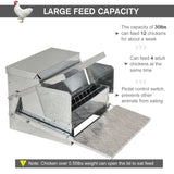 11.5KG Automatic Chicken Poultry Feeder Rat Proof Treadle Self Opening with Galvanized Steel and Aluminium, PawHut,