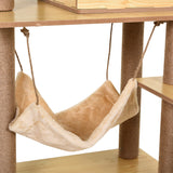 130cm Cat Tree for Indoor Cats, Multi-Level Plush Cat Tower, with Five Scratching Posts, Two Perches, Cat House, Hammock, PawHut,