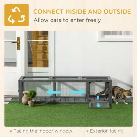 150cm Expandable Outdoor Cat Tunnel - Safe & Playful, PawHut,