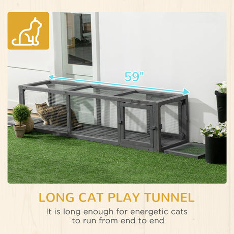 150cm Expandable Outdoor Cat Tunnel - Safe & Playful, PawHut,