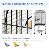 1.53m Mobile Bird Cage with Feeding Stand & Perches, PawHut,