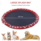 170cm Splash Pad with Sprinkler for Pets, PawHut, Red