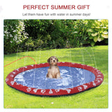 170cm Splash Pad with Sprinkler for Pets, PawHut, Red