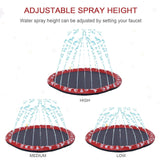 170cm Splash Pad with Sprinkler for Pets, PawHut, Red