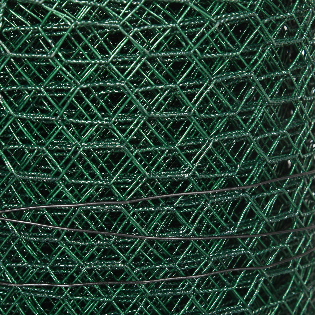 1m x 25m Chicken Wire Mesh, Foldable PVC Coated Welded Garden Fence, Roll Poultry Netting, for Rabbits, Ducks, Gooses, Dark, PawHut,