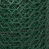 1m x 25m Chicken Wire Mesh, Foldable PVC Coated Welded Garden Fence, Roll Poultry Netting, for Rabbits, Ducks, Gooses, Dark, PawHut,