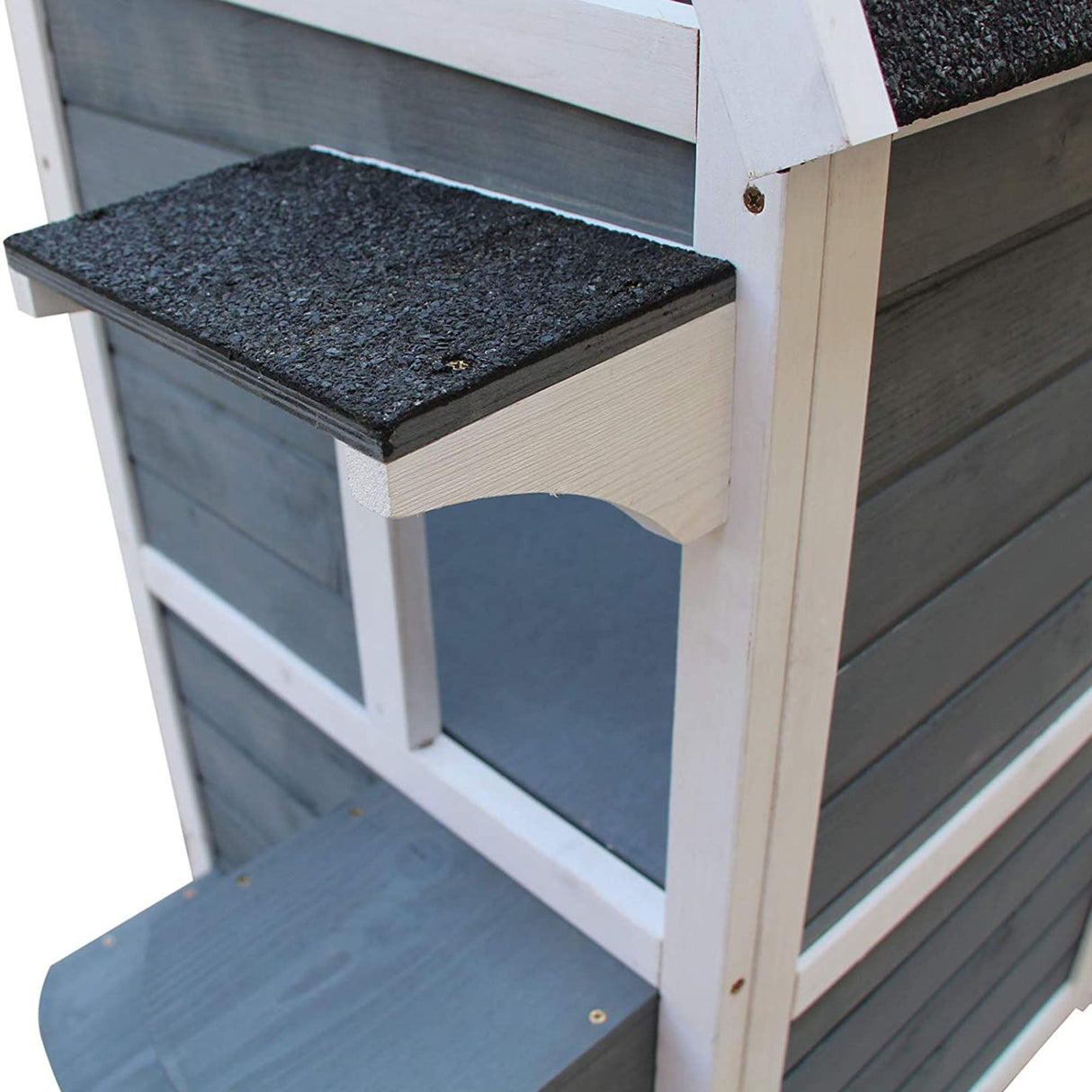 2-Floor Wooden Cat House: Stylish Outdoor Kitten Shelter, PawHut,