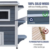2-Floor Wooden Cat House: Stylish Outdoor Kitten Shelter, PawHut,
