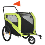 2 in 1 Dog Bike Trailer for Large Dogs with Hitch, Quick-release 20" Wheels, PawHut, Green