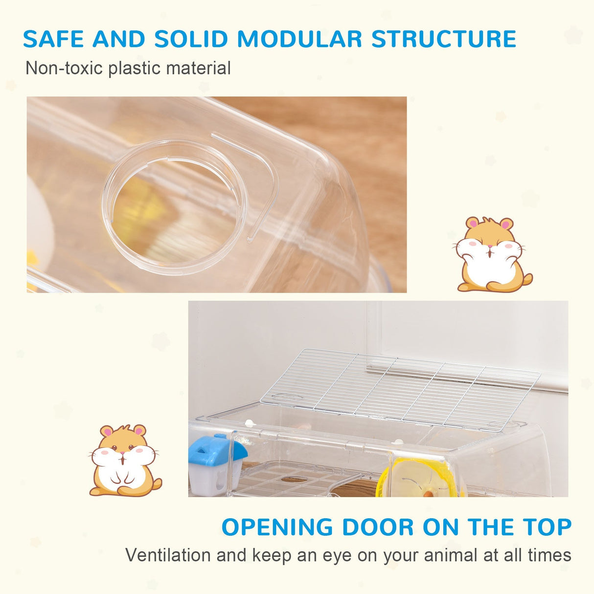 2-Story Portable Hamster Cage with Accessories, PawHut,