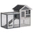 2 Tiers Rabbit Hutch and Run Wooden Guinea Pig Hutch Outdoor with Sliding Tray, Ramp, 122 x 62.6 x 92cm, PawHut, Grey