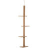 260cm Floor To Ceiling Cat Tree w/ 3 Perches Flannel Upholstery, PawHut, Brown