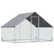 2m Wide Galvanised Chicken Run with Waterproof Cover, PawHut,