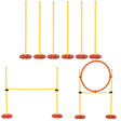 3-Course Portable Pet Agility Training Set for Dogs w/ Adjustable High Jumping Pole, Jumping Ring, Turnstile poles, PawHut,