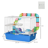 3-Level Hamster & Gerbil Cage with Exercise Accessories, PawHut,