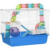 3-Level Hamster & Gerbil Cage with Exercise Accessories, PawHut,