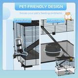 3-Tier Gerbil & Hamster Cage with Glass Bottom - 60x40x57cm, PawHut,