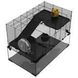 3-Tier Gerbil & Hamster Cage with Glass Bottom - 78.5 x 48.5 x 57cm, PawHut,