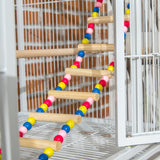 3-Tier Spacious Bird Cage with Toys, Ladders & Wheels, PawHut,