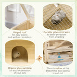 3-Tier Wooden Hamster Cage with Entertainment Features, PawHut,