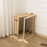 4.3m Freestanding Wooden Pet Gate | Safety Barrier with Support Feet, PawHut,