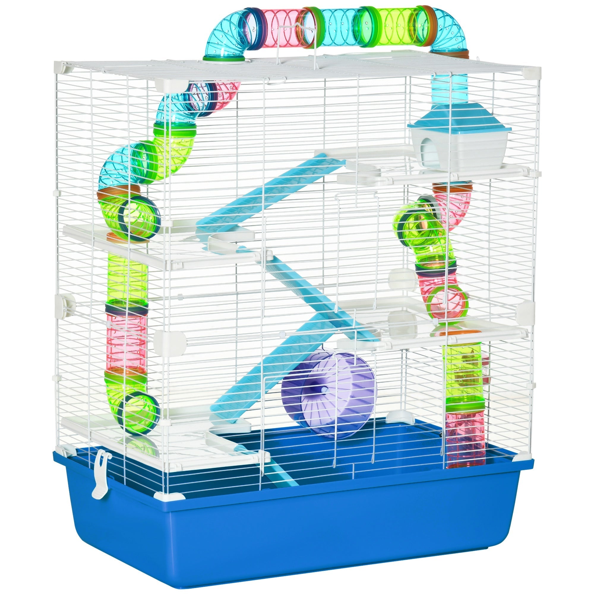 5-Level Spacious Hamster & Gerbil Cage with Accessories, PawHut,
