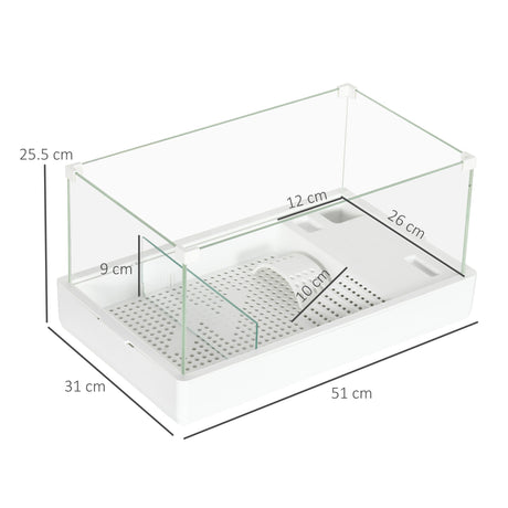 50 Turtle Tank Aquarium, Glass Tank with Basking Platform, Filter Layer Design, Full View Visually Terrapin Reptile Habitat,, PawHut,