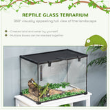 50 x 30 x 35 cm Reptile Terrarium for Lizards, Horned Frogs, Snakes, Black, PawHut,
